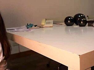 Secretary Ariana's athletic ass ruined anal creampie by horny assistant