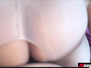 Thai secretary in stockings takes boss's monster cock creampie on ass