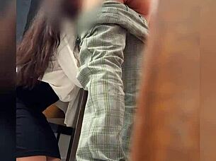 mexican mature teacher seduces student behind classroom door publicly