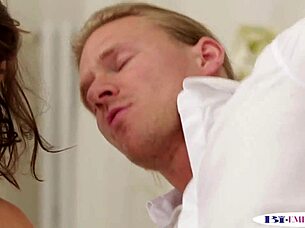 blindfolded bisexual jock sucks cock before mmf anal ripping!