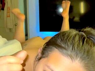 Best friend slurps my monster cock deep in sloppy pov gagging