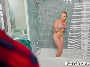 Blonde Petite Stepsis Masters Sloppy Deepthroat POV