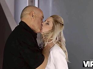 Skinny teen girlfriend learns intense fucking from older lover