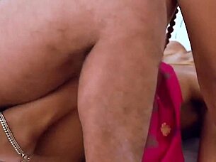 indian wife in sari enjoys romantic time with sadhu baba at home