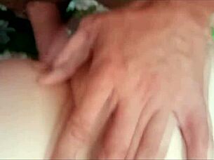 nata sweet risks creampie orgasm in dangerous public forest doggystyle fuck