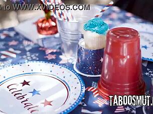 A stepfamily barbecue turns into Whitney Wright's fingering and gangbang frenzy on the 4th of July.