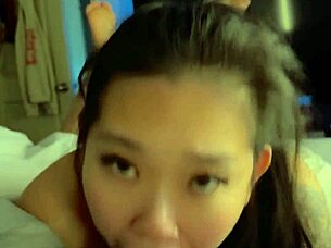 Best friend slurps my monster cock deep in sloppy pov gagging