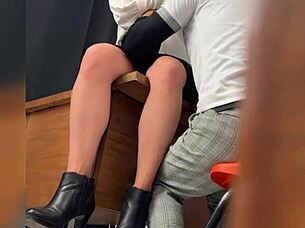 mexican mature teacher seduces student behind classroom door publicly