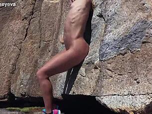 Travel NUDE with Sasha Bikeyeva's PERFECT ASS on Beach!