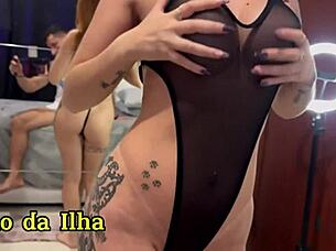 Hot Redhead Slut Sucks Cock and Cums Shaking Her Big Ass!