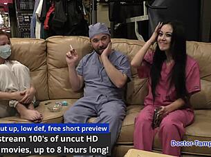 dr tampa's humiliating tampa uni physical with blaire celeste gaping in latex