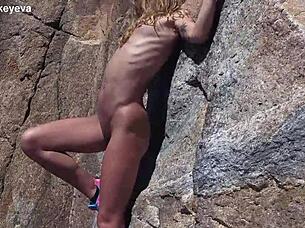 Travel NUDE with Sasha Bikeyeva's PERFECT ASS on Beach!