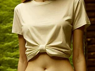 cute lingerie models barefoot in panties at forest cabin