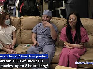 dr tampa's humiliating tampa uni physical with blaire celeste gaping in latex