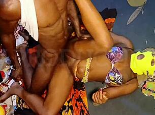 wanna share juicy teen pussy bent over with step?