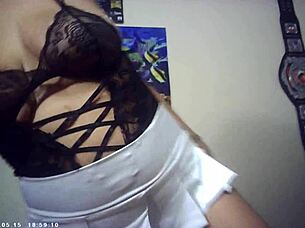 glasses brunette gives backstage blowjob before wrestling fuck