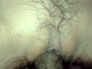 super nerd's tight shaved pussy stretched in wild anal creampie