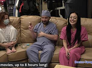 dr tampa's humiliating tampa uni physical with blaire celeste gaping in latex