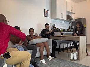 coworkers turn wild office party into taboo orgy