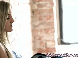 European model sensually fingers tight pussy in solo erotic session