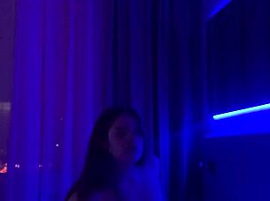 Rita Fox strips horny fingering her wet pussy close-up.