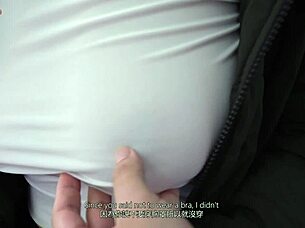 Busty korean girlfriend's stocking feet worshipped passionately