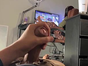 Brazilian stud jerks huge cock outdoors just for me