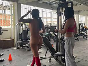 my trans trainer gets so horny touching my ass and tits during naked squats - may hernandez