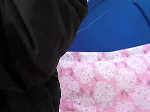 Busty korean girlfriend's stocking feet worshipped passionately