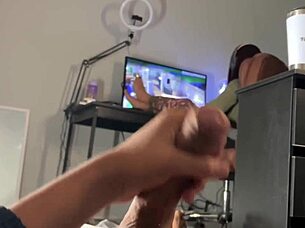 Brazilian stud jerks huge cock outdoors just for me