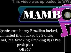 Gih Spanic's cute Brazilian body dominated by three monster cocks in DAP anal frenzy
