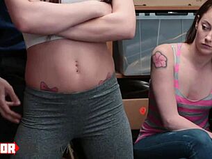 Juicy Brunette Bends Over Office Desk for Hard Pounding!