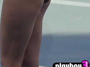 Sweet petite Noemi Moon poses passionately for Playboy