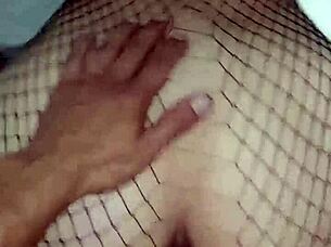 beautiful woman returns home craving raw sex in fishnets