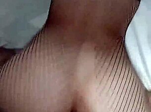 beautiful woman returns home craving raw sex in fishnets