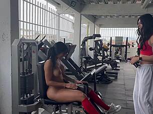 my trans trainer gets so horny touching my ass and tits during naked squats - may hernandez