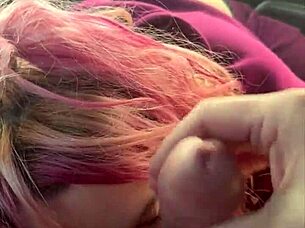 pretty whore kneels sucks cum swallows in car backseat