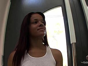 Asian teen 18+ messy POV blowjob solves money woes with big cock ride