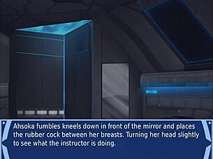 Orange trainer gropes boobs ass dancing handjob