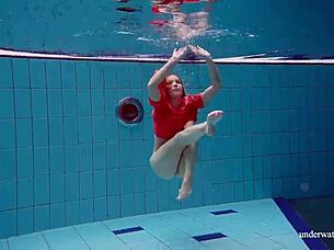 sexy babe avenna swims nude in pool