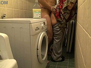 Wife Sneaks Rough Basement Fuck While Hubby Works