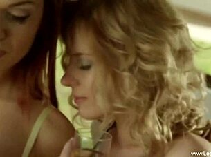 Lysette passionately kisses and licks friend Sarah's body