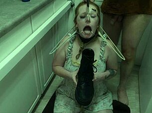 Lick that cum off my boot, you messy redhead degradation slave!