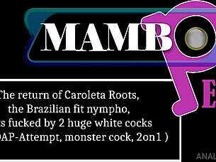 brazilian nympho caroleta roots double penetrated by huge cocks