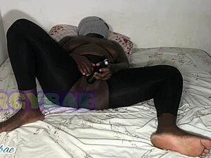 Girlfriend invites friend over to vibe her big ass on the bed