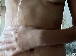 hey, check this innocent latina bathing on spy cam!