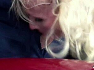 Blonde Milf Big Tits Garage MMF Threesome With Rough Cowgirl