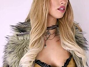 Cosplay viking wife rides dildo and sucks cock till creampie drain