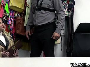 Curvy Housewife Thief Takes Big Mall Cop Cock Doggystyle in Office Rip