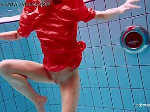 sexy babe avenna swims nude in pool